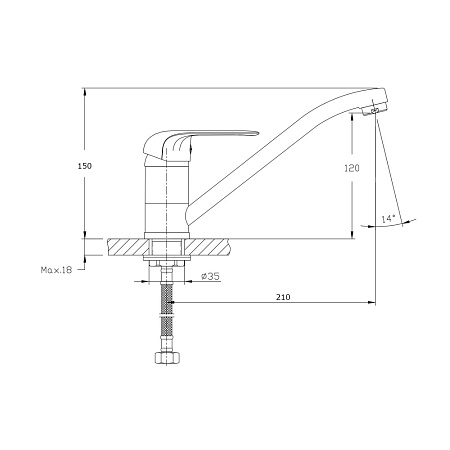 Смеситель для кухонной мойки RUSH Fiji FI1835-27 хром