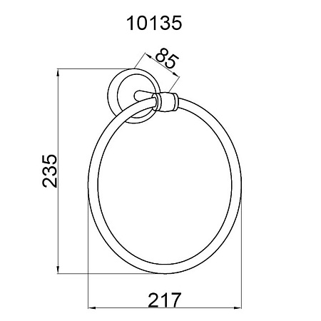 Полотенцедержатель Boheme Vogue 10135 кольцо, хром