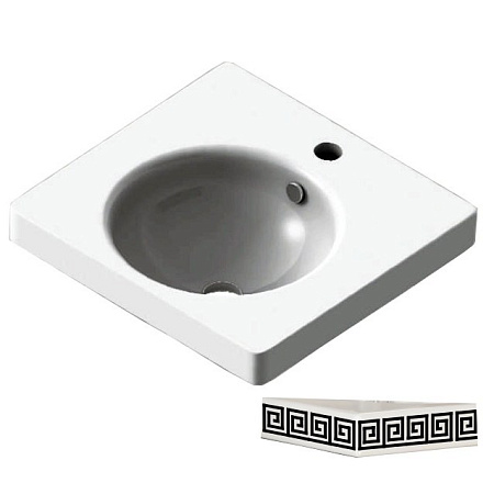 Раковина подвесная Sanita Luxe Ringo 50 Greek на кронштейнах