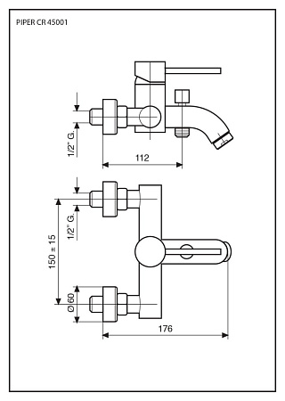 Смеситель Emmevi Piper 45001/OR для ванны, золото