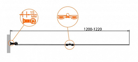 Шторка на ванну Cezares Royal Palace V 21 120/145 PP Br