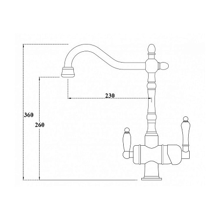 Смеситель Zorg Sanitary ZR 326 YF NICKEL для кухонной мойки, никель