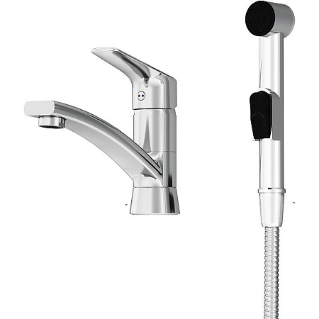 Смеситель с гигиеническим душем Damixa Jupiter 770230001 для раковины, хром