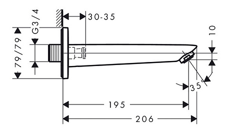Излив Hansgrohe Logis 71410000 для ванны, хром