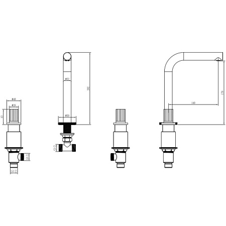 Смеситель Boheme Elegante 152-MG-EL для раковины, золото матовое