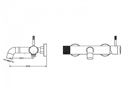 Смеситель Boheme Uno 463-SGM для ванны, оружейная сталь глянцевая