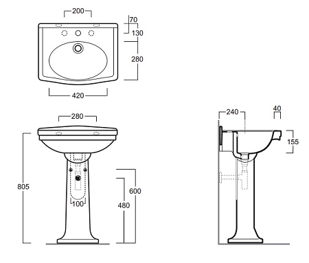 Пьедестал для раковины Simas Londra LO 915 bia белый