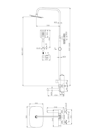 Душевая стойка BelBagno Acqua ACQUA-VSCM-CRM хром