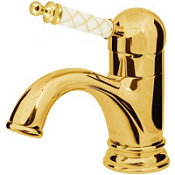 Смеситель Boheme Murano 281-MR-W для раковины, золото/Murano White