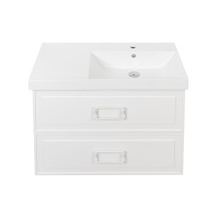 Тумба с раковиной La Fenice Cubo TWIN FNC-01-CUB-B-90-2 R два ящика, Bianco белый матовый