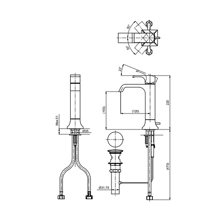 Смеситель TOTO GC TLG08303R для раковины, хром
