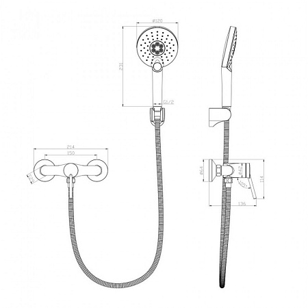 Смеситель Lemark Minima LM3803C для душа, хром