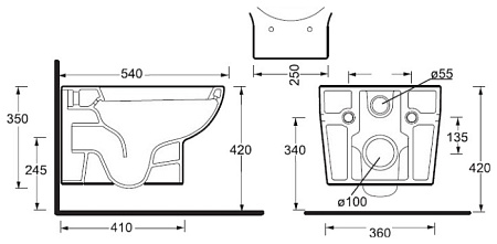 Чаша для подвесного унитаза BelBagno Bingo BB548CH