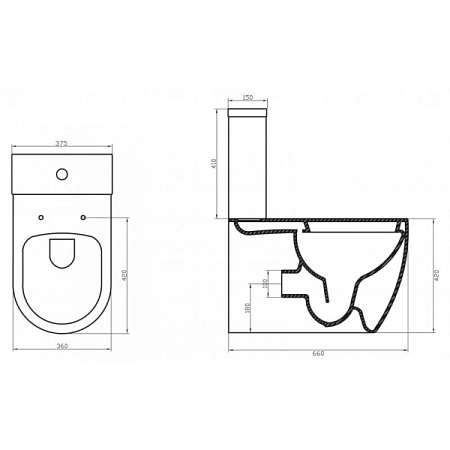 Унитаз-компакт BelBagno Marino BB105CPR безободковый