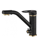 Смеситель Zorg Steel Hammer SH 321 BLACK BR для кухонной мойки, черный/бронза Смеситель Zorg Steel Hammer SH 321 BLACK BR для кухонной мойки, черный/бронза