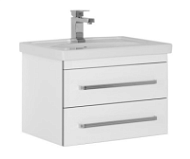 Тумба с раковиной Aquanet Сиена 00186359 60 белая, подвесная, 2 ящика