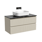 Тумба с раковиной и столешницей Sancos Snob T 100 SNT100CE+TT100A1 Beige Soft/Black Sky