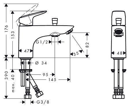Смеситель Hansgrohe Logis 71312000 на борт ванны