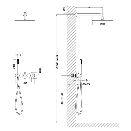 Душевой комплект Timo Saona SX-2349/17SM золото матовое