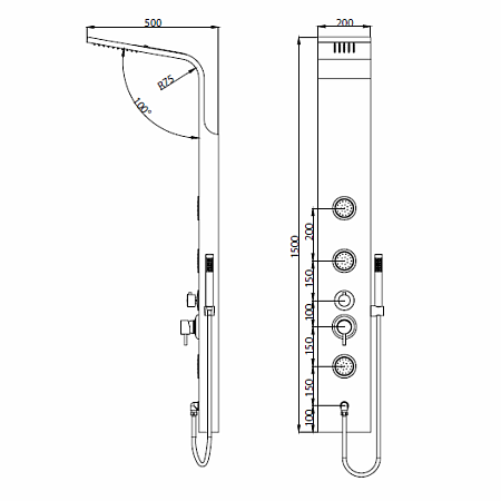 Душевая панель RGW Shower Panels 21140104-04 черный