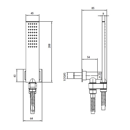Душевой гарнитур Bossini Flat-One C13001C.030 хром