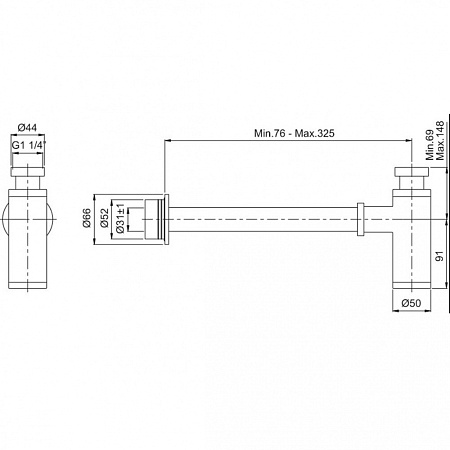 Сифон VitrA Syphon A4512336 для раковины, черный матовый