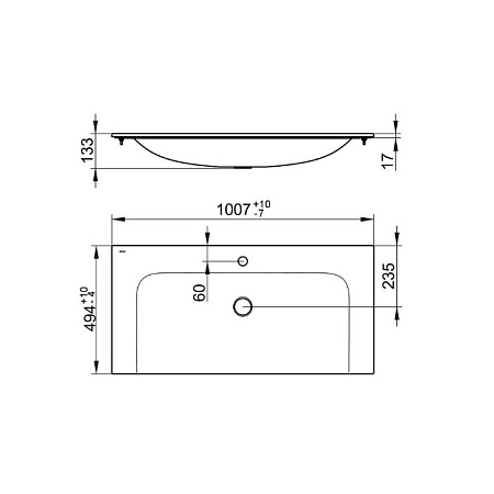 Мебельная раковина Keuco Plan 32970311001 100 см