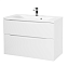 Тумба с раковиной BelBagno Marino MARINO-H60-800-2C-SO-BL-P + BB800/450-LV-MR-AST 80 bianco lucido