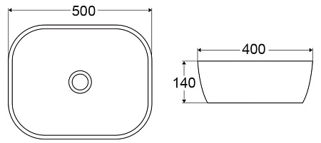 Раковина накладная BelBagno BB1302-H311 50x40x14 серый матовый