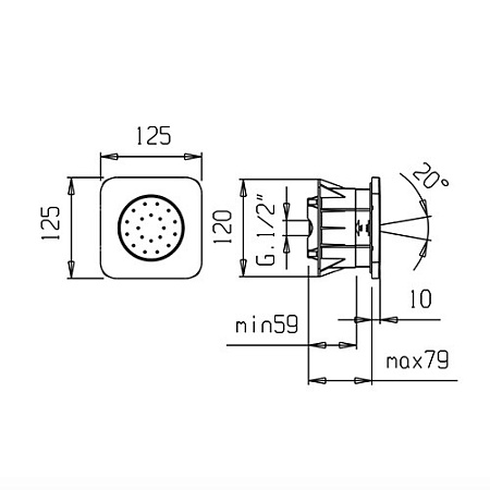 Душевая форсунка Palazzani 9926L510 хром