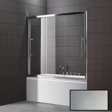 Шторка на ванну Cezares Trio TRIO-D-V-22-170/145-P-Cr 170 рифленое стекло