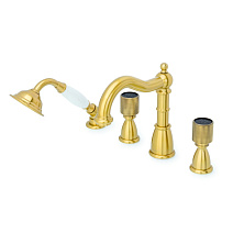 Смеситель Boheme Royal Cristal 391-Royal/CRST black на борт ванны, бронза/черный Смеситель Boheme Royal Cristal 391-Royal/CRST black на борт ванны, бронза/черный
