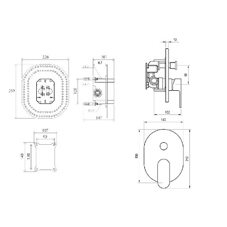 Смеситель Ravak Chrome CR 065.00 X070056 встроенный