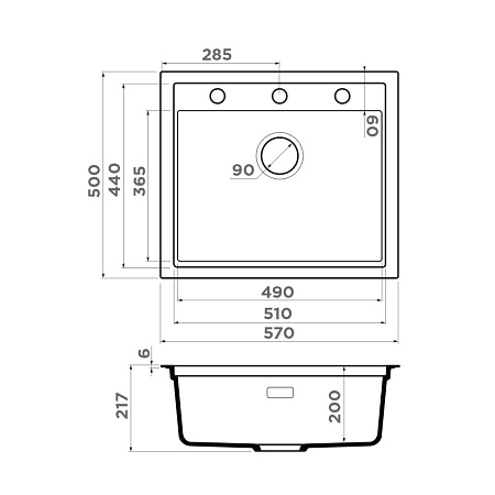 Кухонная мойка Omoikiri Sintesi 100-GR 100x50x21.7 leningrad grey