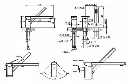 Смеситель Bravat PHILLIS F556101C-2-RUS на борт ванны
