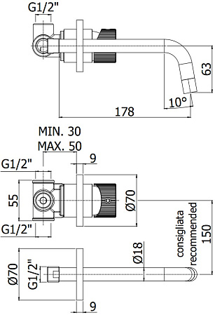 Смеситель Paffoni Jo JO006NO70 для раковины, черный