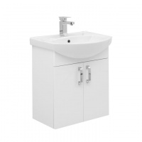 Тумба с раковиной Aquanet Ирис 00198380 60 белая, 2 дверцы