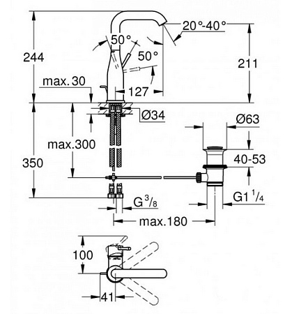 Смеситель Grohe Essence New 32628001 для раковины