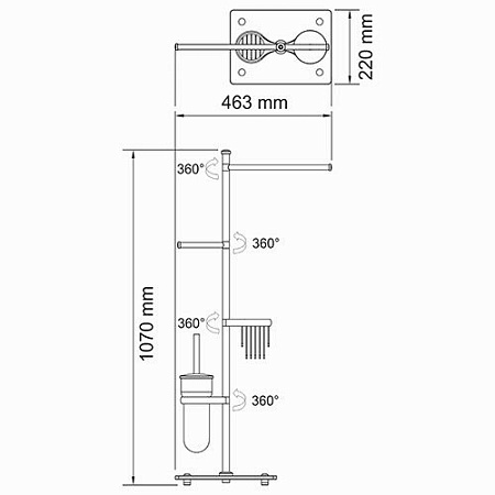 Стойка WasserKRAFT K-1248 напольная, хром