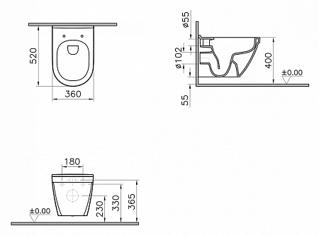 Чаша для унитаза подвесного VitrA S50 7740B003-0075