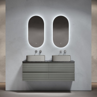 Мебель для ванной со столешницей Sancos Folk 140 FL70ES+TT140A1 Ergraut soft/Black Sky