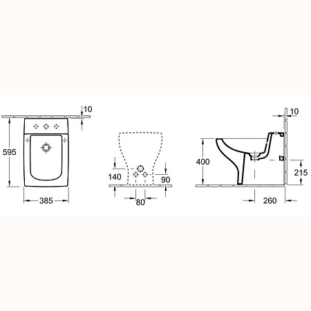 Биде напольное Villeroy & Boch La Belle Plus 544700R2 star white/ceramic plus