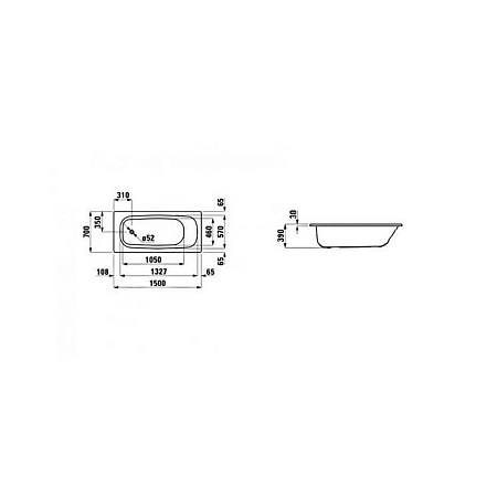 Ванна стальная Laufen Pro 2.2195.0.000.040.1 150х70 см
