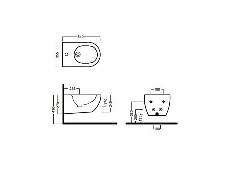 Биде подвесное Hatria Fusion A0Y1D902 черный матовый