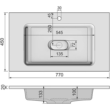 Раковина Jorno Modul Mol.08.80/W 80 белый