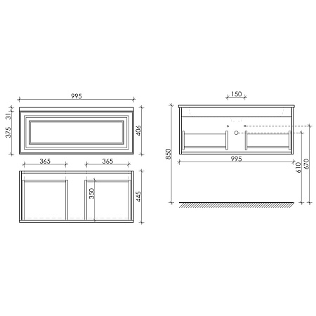 Тумба под раковину Sancos Very 100 VR100SM Doha Soft