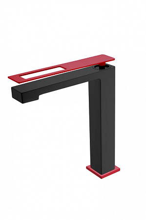 Смеситель Boheme Q 142-BR для раковины, черный/красный