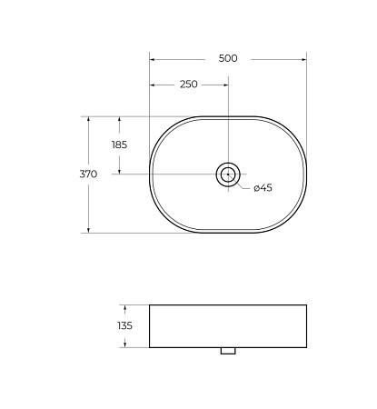 Раковина накладная BelBagno BB1483 50x37x13.5 белый
