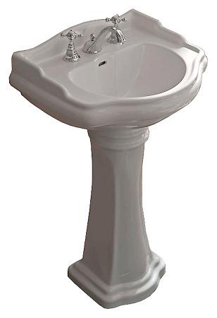 Раковина Kerasan Retro 104501*3 55 с 3 отверстиями под смеситель, белый