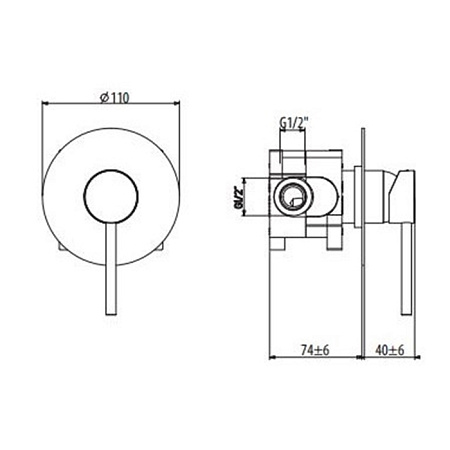 Смеситель Gattoni Circle One 9031/90C0.CH для душа, хром